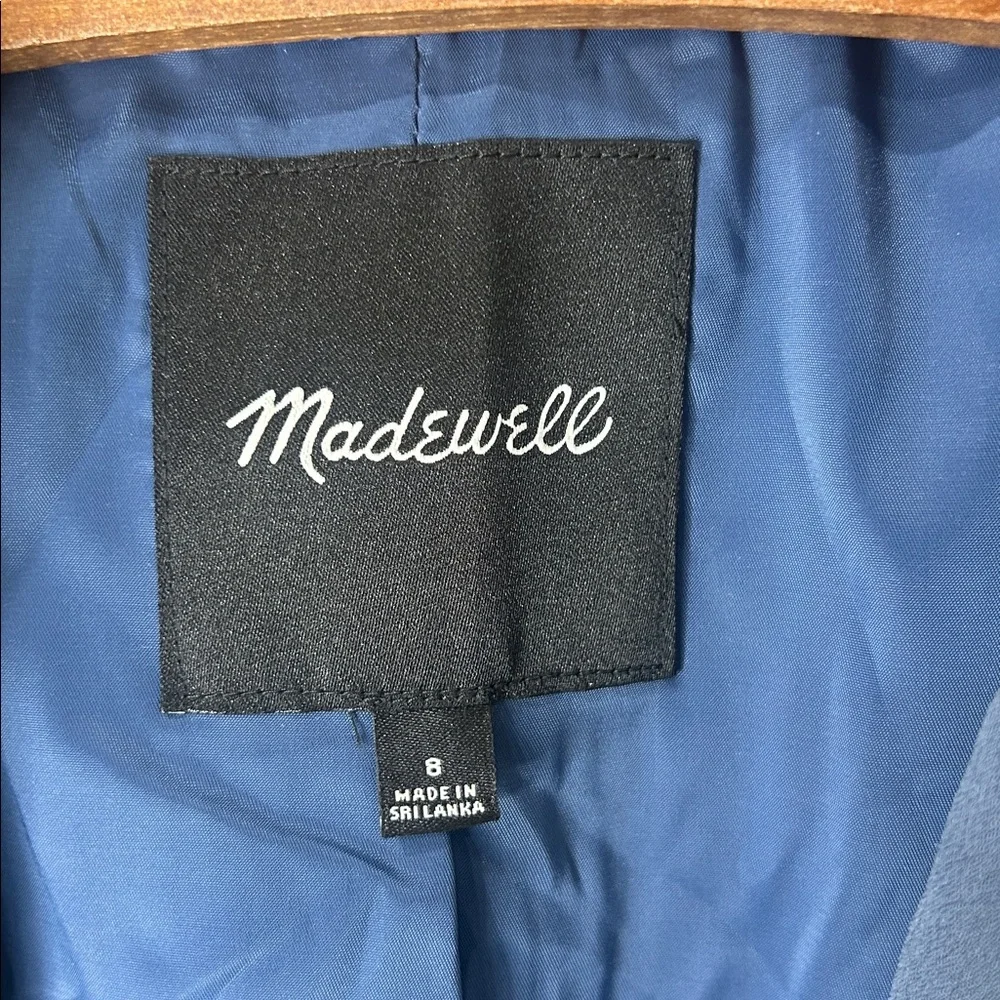 MADEWELL The Rosedale Blazer in Crepe Slate Blue Size 8 - Picture 7 of 16
